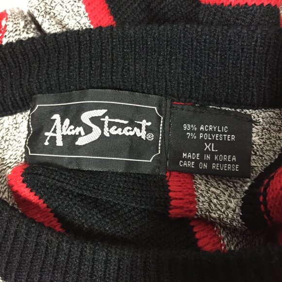 Vintage 90s Mens XL Sweater Textured Knit Coogie Style Hip Hop Alan Stuart - Picture 6 of 7